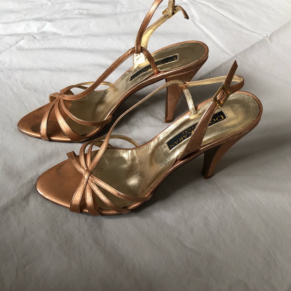 Donna Karan rose gold sandals
